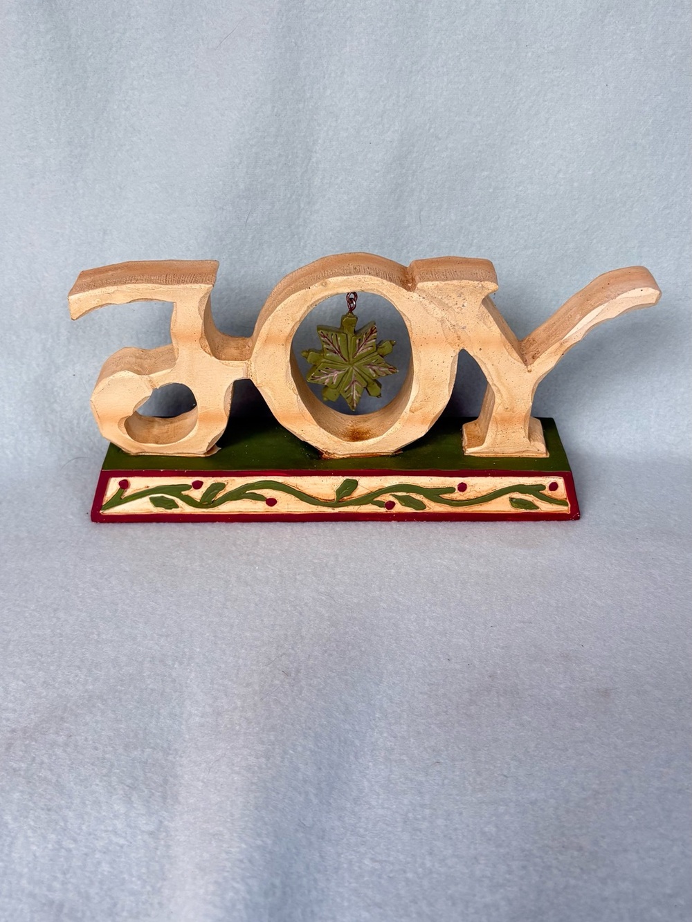Unlisted JOY Tabletop Holiday Accent in Cream, Green and Red